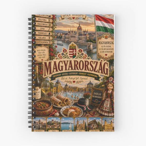 Item preview, Hungary Travel Poster | Budapest Parliament Tokaji Wine Goulash & Folk Art designed and sold by alexcorporation.