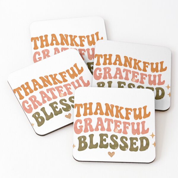 Item preview, Retro Groovy Thankful Grateful Blessed Design with Heart and Sparkles designed and sold by poppet103.