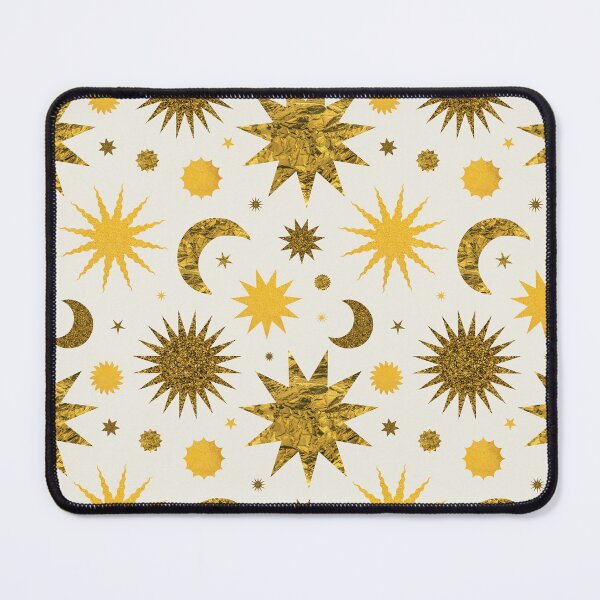 Item preview, Gold Textured Sun Moon and Stars in Cloud Cream designed and sold by YesterdayColl.