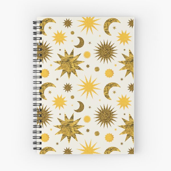 Item preview, Gold Textured Sun Moon and Stars in Cloud Cream designed and sold by YesterdayColl.
