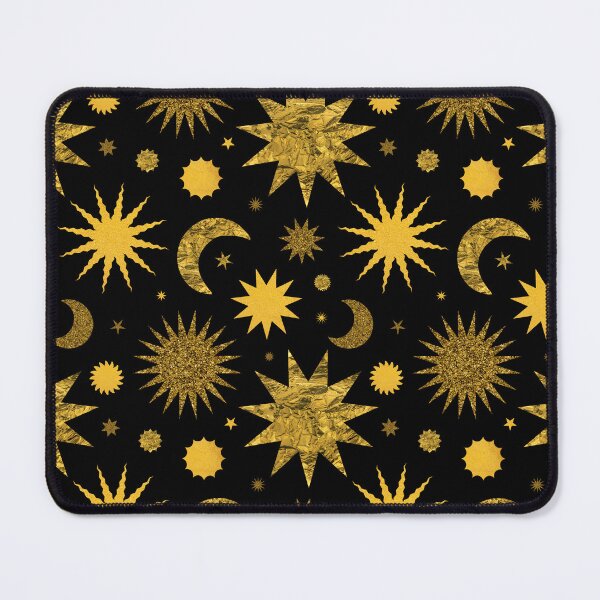 Item preview, Gold Textured Sun Moon and Stars in Black designed and sold by YesterdayColl.