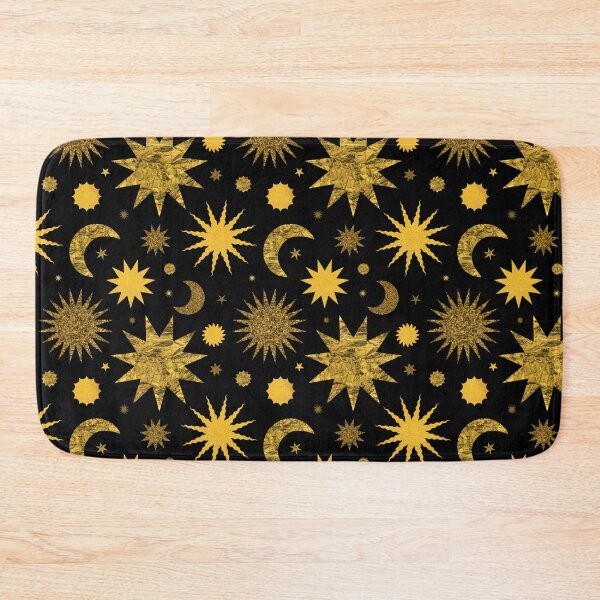 Item preview, Gold Textured Sun Moon and Stars in Black designed and sold by YesterdayColl.
