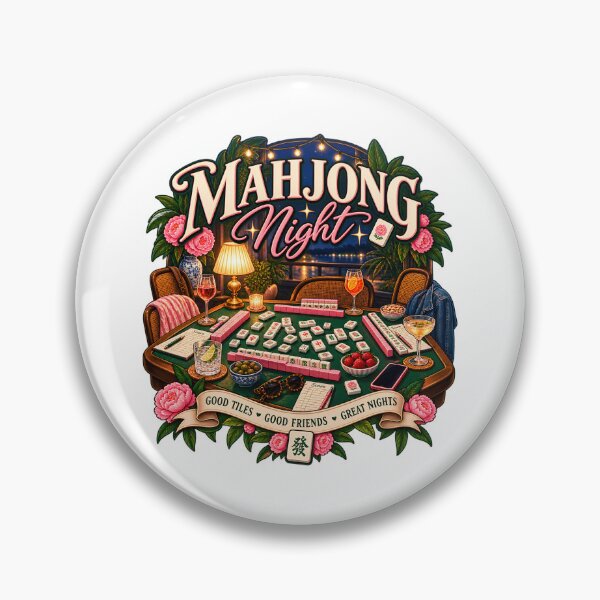 Item preview, Mahjong Night Good Tiles Good Friends designed and sold by CreativeMindsetLab.