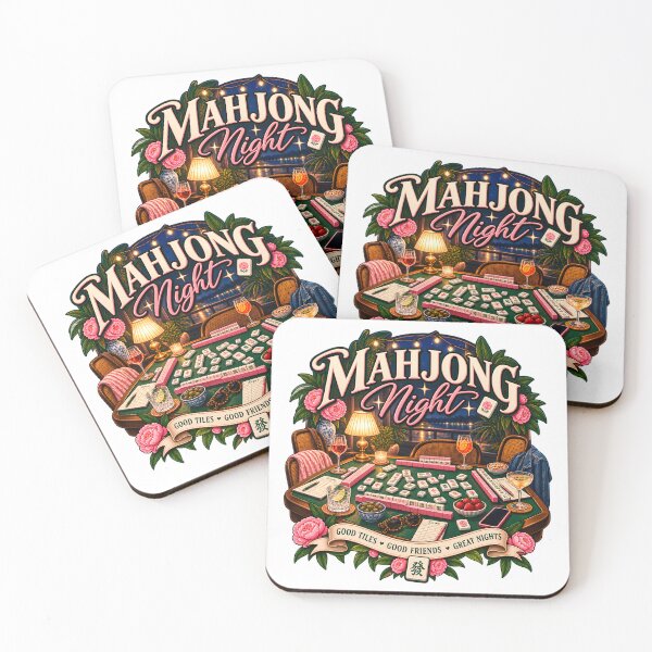 Item preview, Mahjong Night Good Tiles Good Friends designed and sold by CreativeMindsetLab.