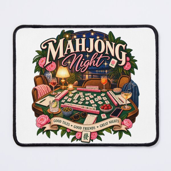 Item preview, Mahjong Night Good Tiles Good Friends designed and sold by CreativeMindsetLab.