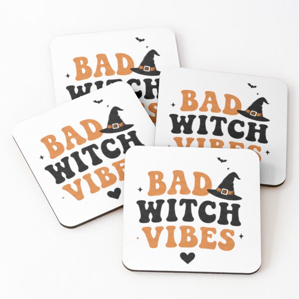 Item preview, Bad Witch Vibes Retro Halloween Design with Witch Hat and Bats designed and sold by poppet103.