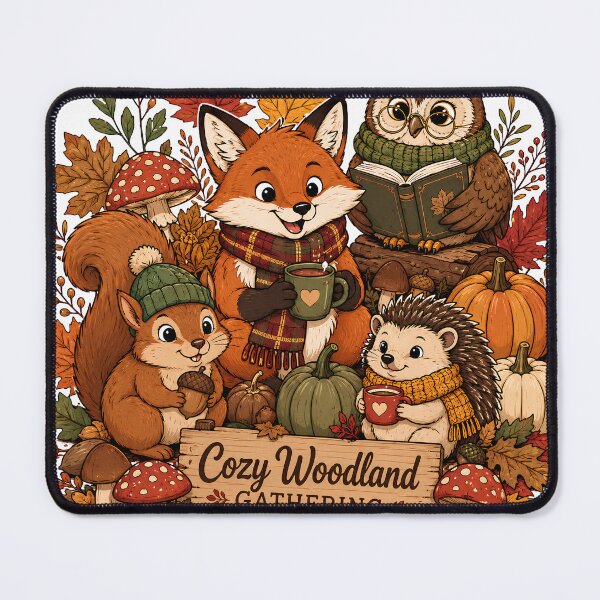 Item preview, Cozy Woodland Fall Animal Gathering Design designed and sold by Feral Feline.