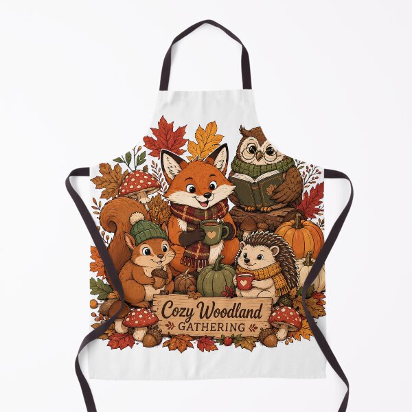 Item preview, Cozy Woodland Fall Animal Gathering Design designed and sold by Feral Feline.