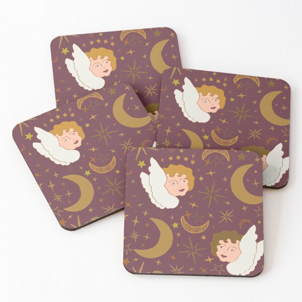Item preview, Whimsigoth Celestial Cherubs in Oxblood Red designed and sold by YesterdayColl.