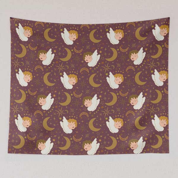 Item preview, Whimsigoth Celestial Cherubs in Oxblood Red designed and sold by YesterdayColl.