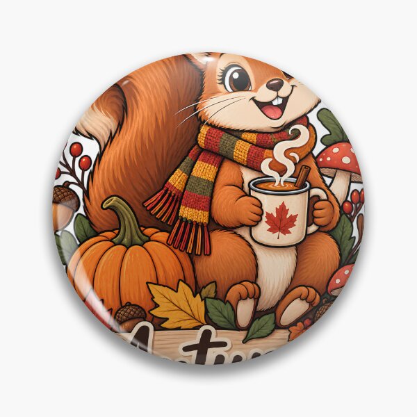 Item preview, Cute Autumn Vibes Squirrel Fall Leaves Design designed and sold by Feral Feline.