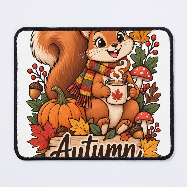 Item preview, Cute Autumn Vibes Squirrel Fall Leaves Design designed and sold by Retro Rascals Co..