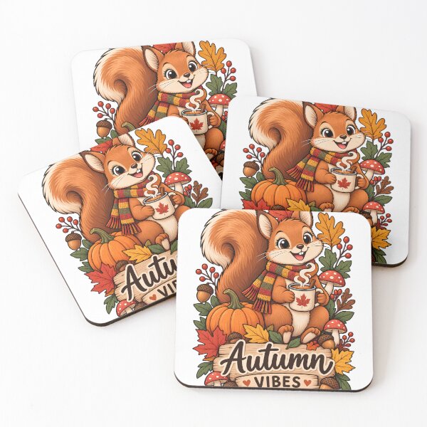 Item preview, Cute Autumn Vibes Squirrel Fall Leaves Design designed and sold by Retro Rascals Co..
