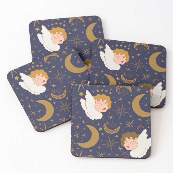 Item preview, Whimsigoth Celestial Cherubs in Navy Blue designed and sold by YesterdayColl.