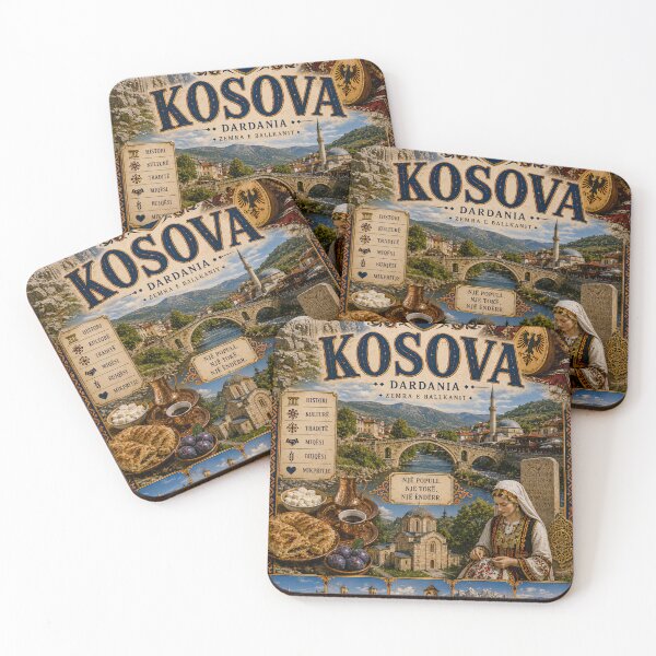Artikelvorschau, Kosovo-Reiseposter | Prizren Peja Historische Brücken Baklava und Balkankunst entworfen und verkauft von alexcorporation.
