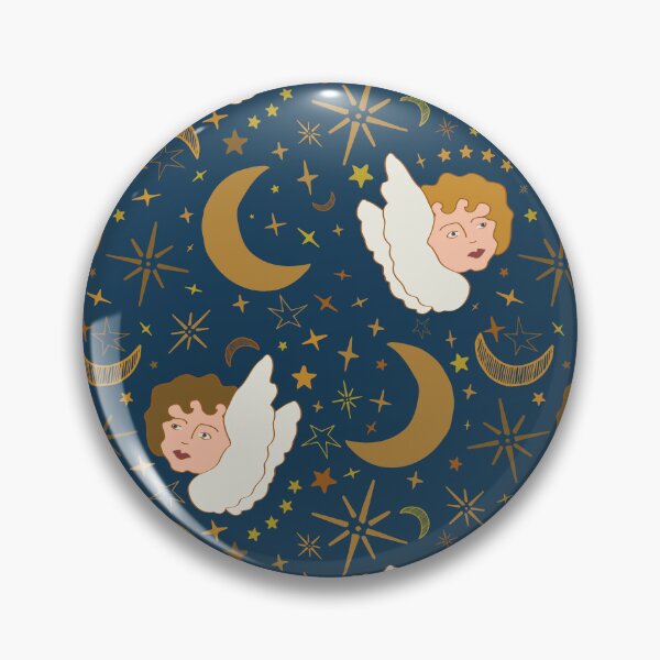 Item preview, Whimsigoth Celestial Cherubs in Poseidon Blue designed and sold by YesterdayColl.