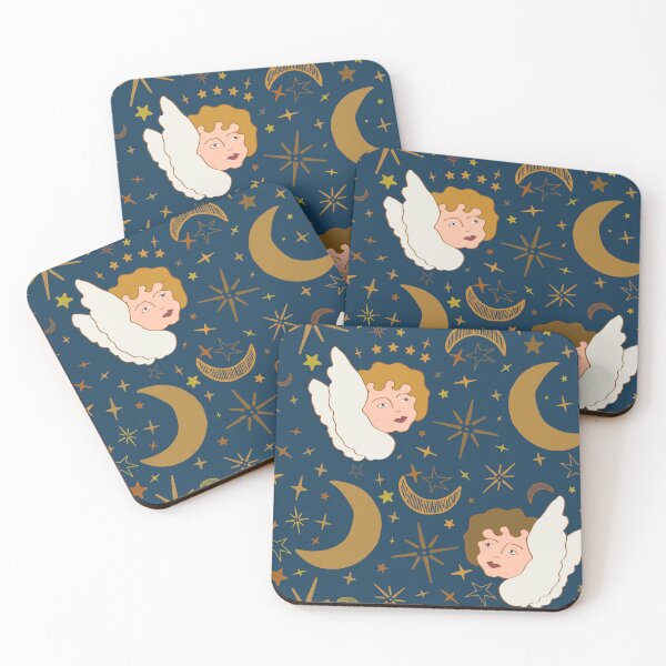 Item preview, Whimsigoth Celestial Cherubs in Poseidon Blue designed and sold by YesterdayColl.