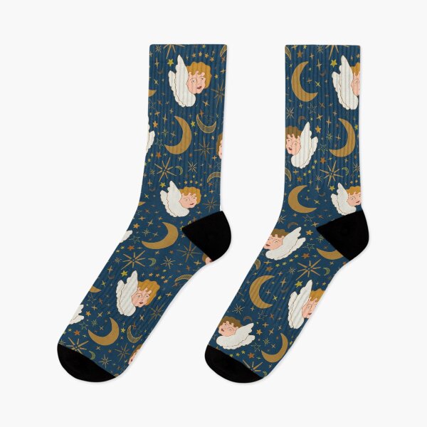 Item preview, Whimsigoth Celestial Cherubs in Poseidon Blue designed and sold by YesterdayColl.