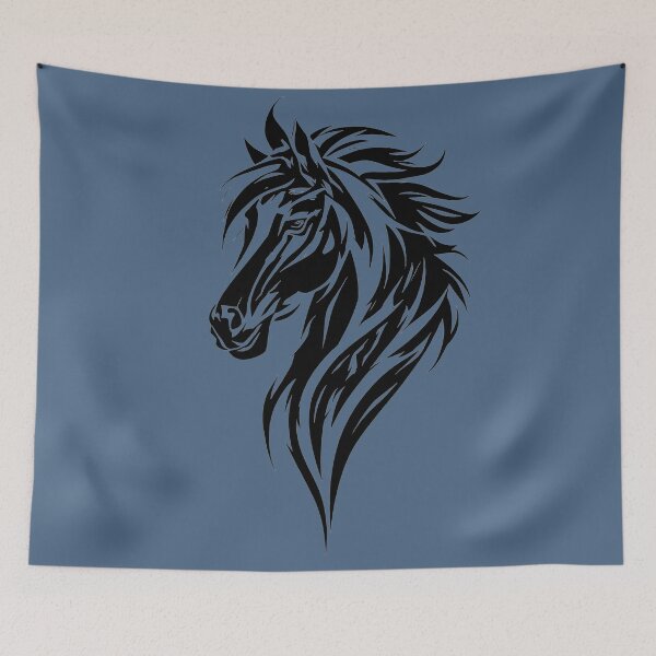 Item preview, Tribal Horse Head Bold Black & White Stallion designed and sold by UrbanPrts.