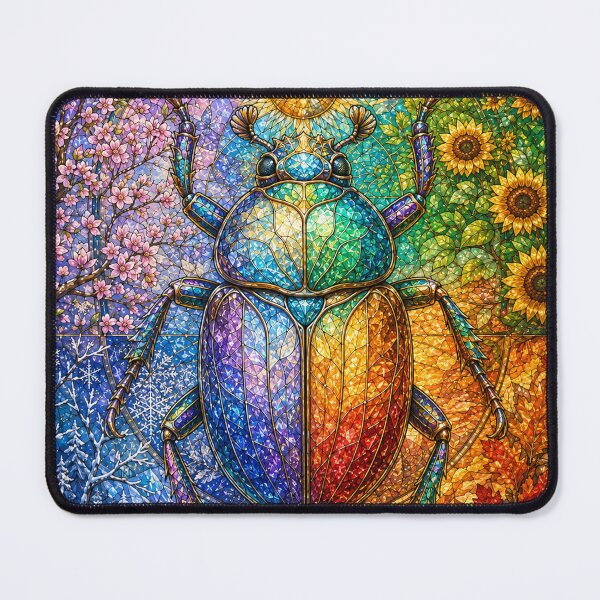 Item preview, The Scarab of the Four Seasons – A Living Jewel in Stained Glass designed and sold by Pixel Otaku Gallery.