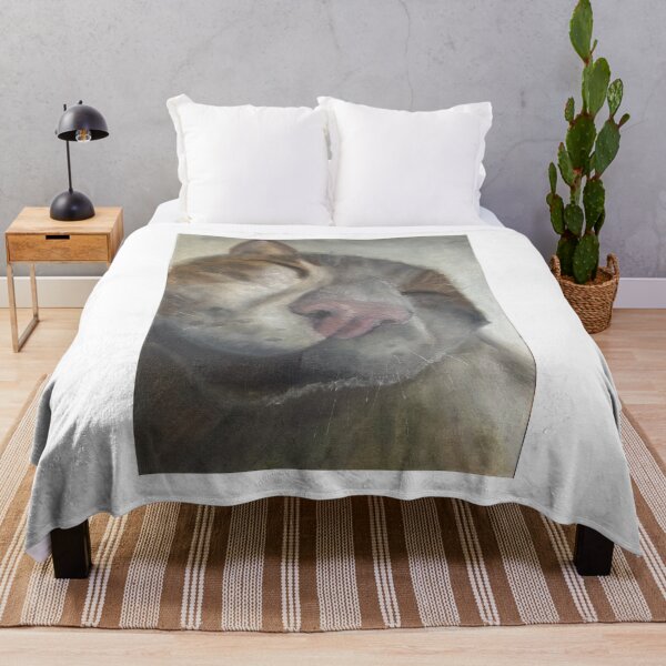 Item preview, Sleeping funny Cat Close-Up Oil Painting no AI designed and sold by creativevandal.