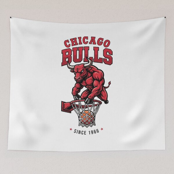 Item preview, Fierce Red Bull Basketball Slam Dunk Mascot designed and sold by BlasiseDS.