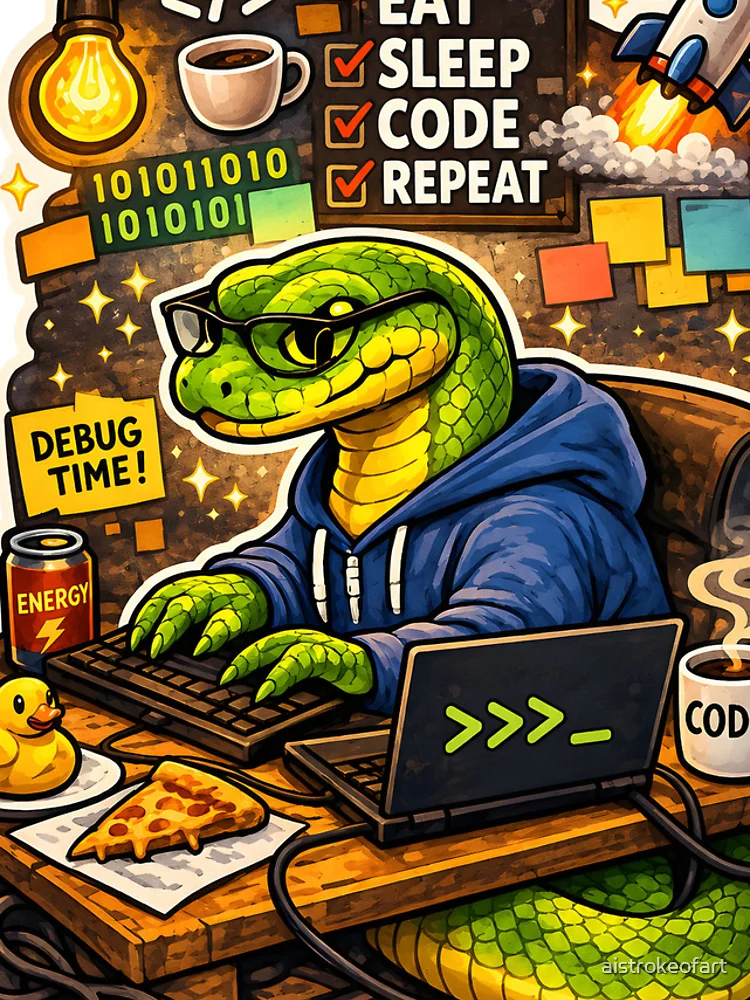 Thumbnail 4 of 4, iPhone Case, Python Developer Debug Time designed and sold by aistrokeofart.