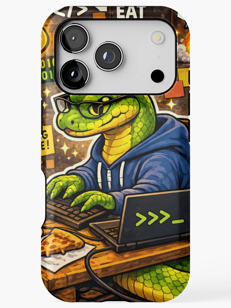 Thumbnail 1 of 4, iPhone Case, Python Developer Debug Time designed and sold by aistrokeofart.