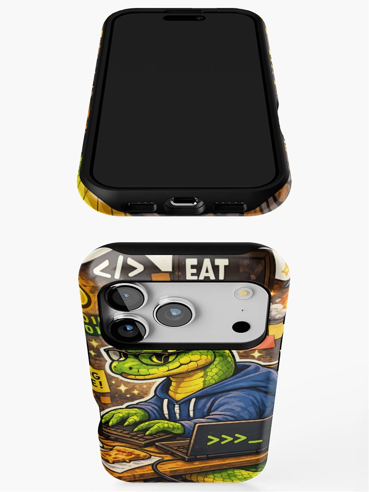 Thumbnail 3 of 4, iPhone Case, Python Developer Debug Time designed and sold by aistrokeofart.