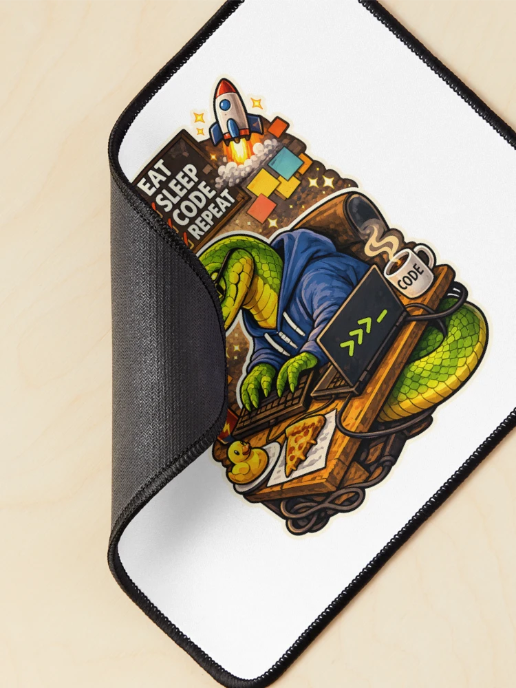 Thumbnail 2 of 5, Mouse Pad, Python Developer Debug Time designed and sold by aistrokeofart.