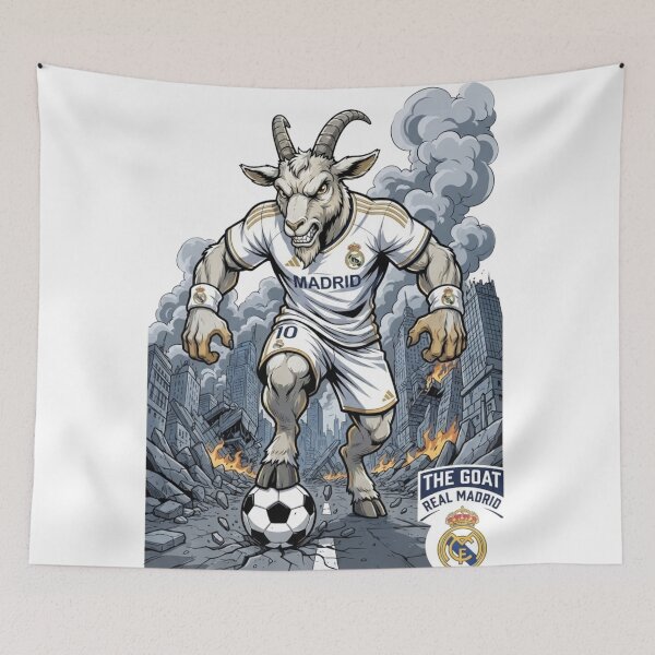 Item preview, Real Madrid GOAT Mascot - Fierce Football Legend Illustration designed and sold by annaarthk.