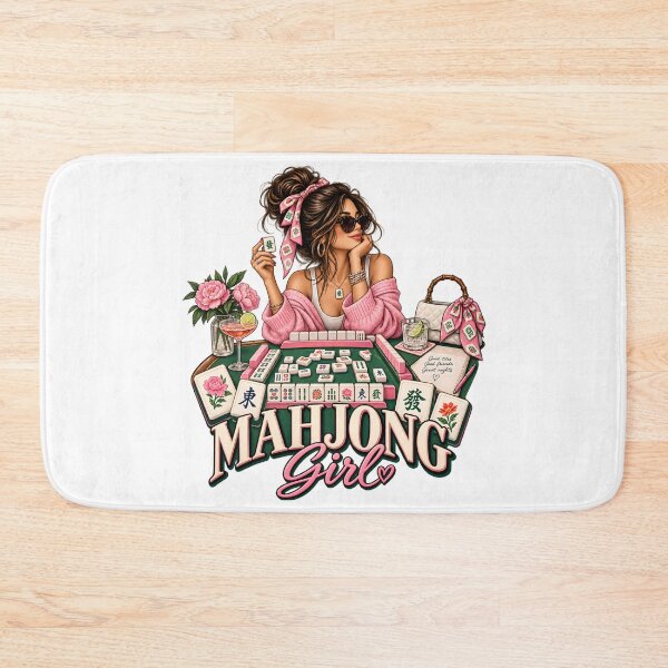 Item preview, Mahjong Girl Pink Mahjong Night designed and sold by CreativeMindsetLab.