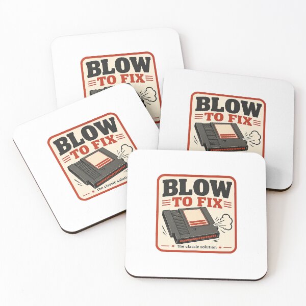 Item preview, Blow to Fix Retro Gaming Sticker Gift designed and sold by RedRubyBubble.