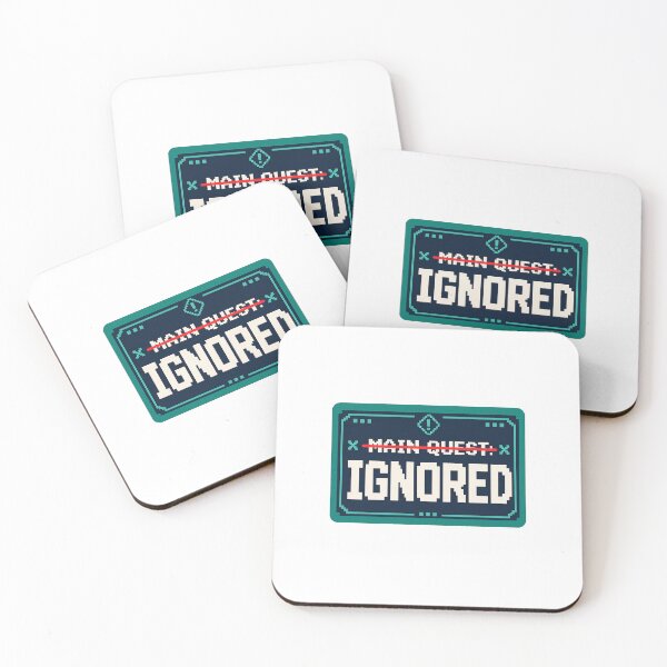 Item preview, Main Quest Ignored Funny Gamer Sticker Gift designed and sold by RedRubyBubble.