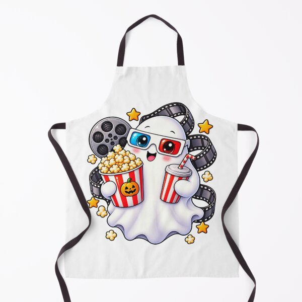 Item preview, Cute Movie Night Ghost with Popcorn & 3D Glasses designed and sold by The Cutting Room.