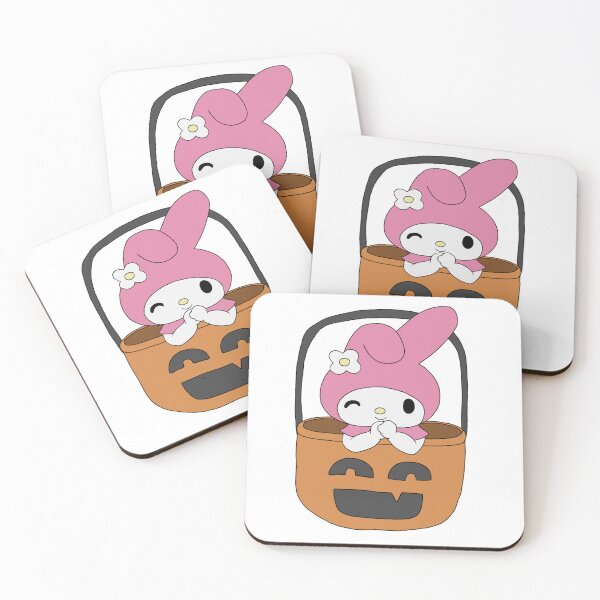 Item preview, Cute Sanrio Character My Melody in Pumpkin Basket Halloween Kawaii Fall Illustration designed and sold by Iska-Designs.