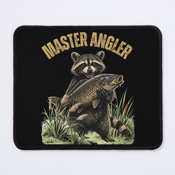 Item preview, Master Angler Funny Raccoon Fishing Vintage Apparel designed and sold by LeSoniPapaPrint.