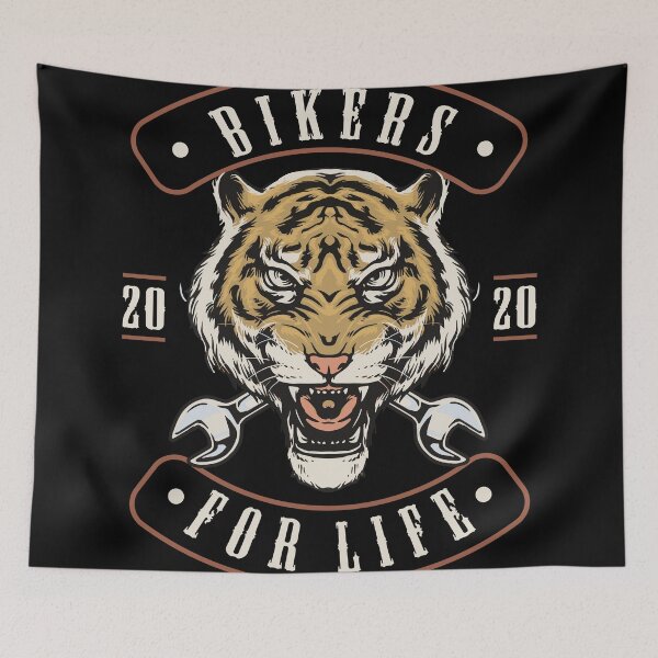 Item preview, Vintage Tiger Head Bikers For Life Motorcycle Mechanic designed and sold by heedooppod.