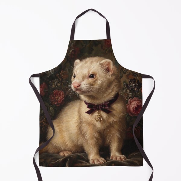 Item preview, Charming ferret with velvet bow charm designed and sold by Real Beast Art.