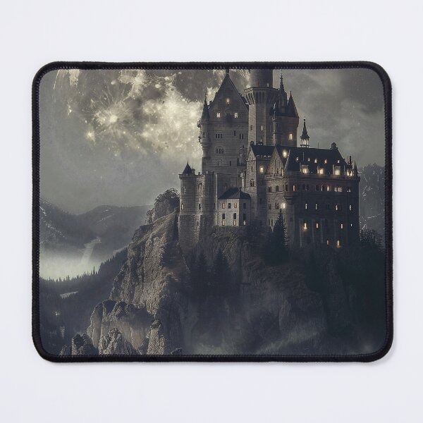 Item preview, Moonlit Castle Above Misty Mountains designed and sold by QuantumDrift.