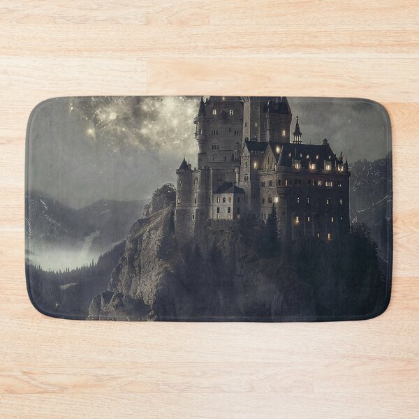 Item preview, Moonlit Castle Above Misty Mountains designed and sold by QuantumDrift.