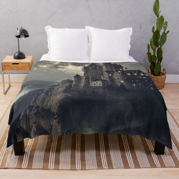Item preview, Moonlit Castle Above Misty Mountains designed and sold by QuantumDrift.