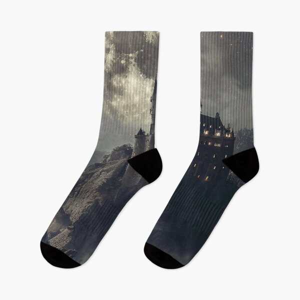 Item preview, Moonlit Castle Above Misty Mountains designed and sold by QuantumDrift.