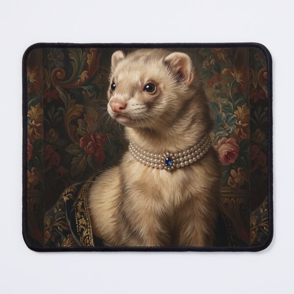 Item preview, Noble Ferret with Sapphire Pearl Choker designed and sold by Real Beast Art.
