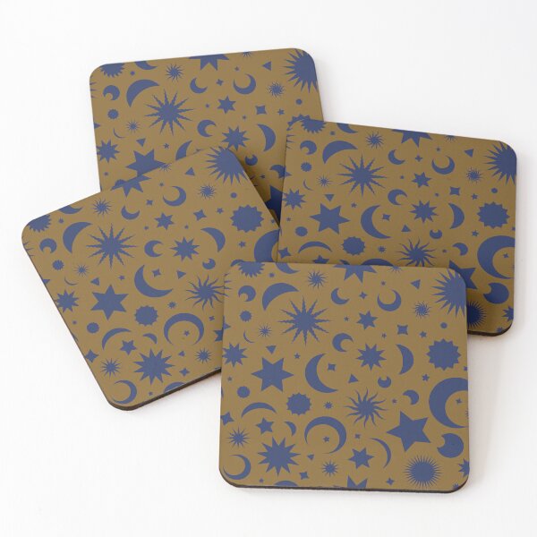 Item preview, Whimsigoth Celestial Sky in Antique Gold and Navy Ink designed and sold by YesterdayColl.