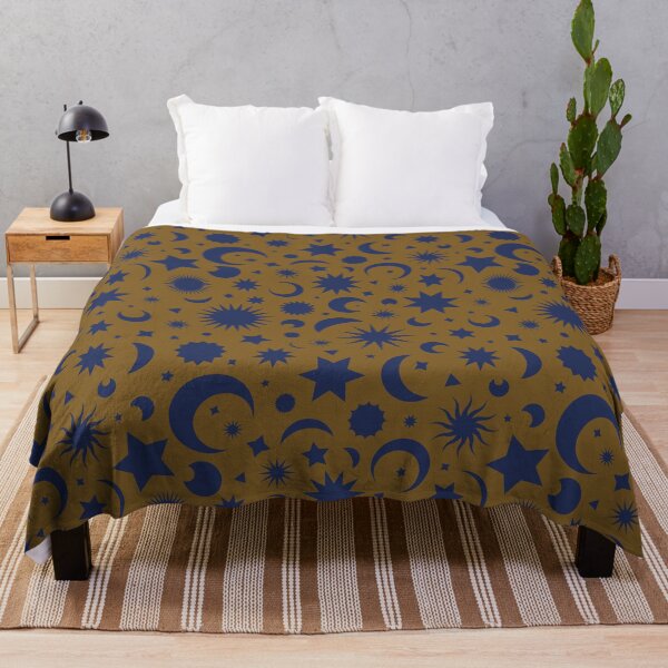 Item preview, Whimsigoth Celestial Sky in Antique Gold and Navy Ink designed and sold by YesterdayColl.