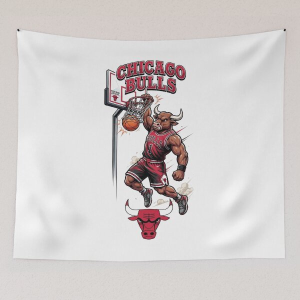 Item preview, Fierce Basketball Bull Mascot Slam Dunk Artwork designed and sold by BlasiseDS.