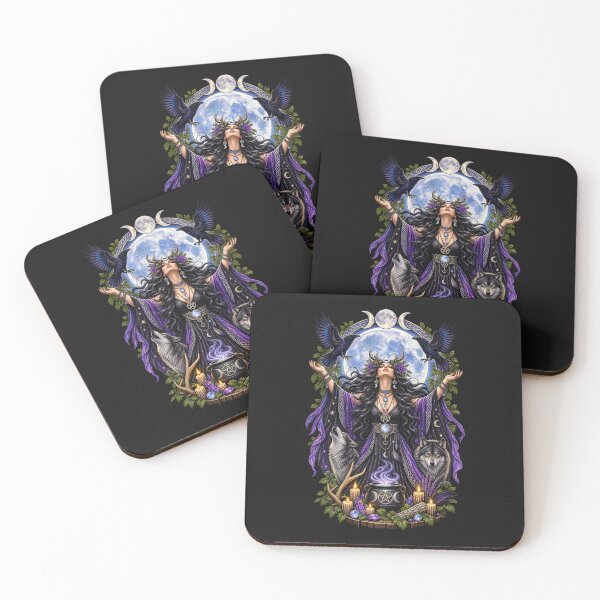 Item preview, Full Moon Goddess Pagan Witchcraft Triple Moon Art designed and sold by Witch Joseph.
