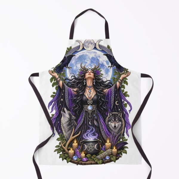 Item preview, Full Moon Goddess Pagan Witchcraft Triple Moon Art designed and sold by Witch Joseph.