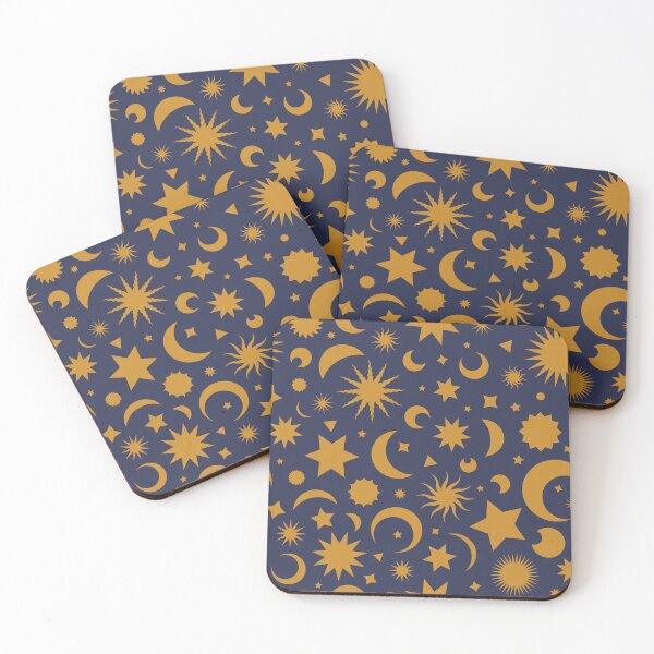 Item preview, Whimsigoth Celestial Sky in Gold and Medieval Navy Blue designed and sold by YesterdayColl.